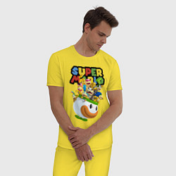 Пижама хлопковая мужская Компашка персонажей Super Mario, цвет: желтый — фото 2