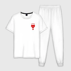 Пижама хлопковая мужская Donor, цвет: белый