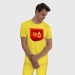 Пижама хлопковая мужская World blood, цвет: желтый — фото 2