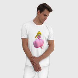 Пижама хлопковая мужская Принцесса Персик Super Mario Beauty, цвет: белый — фото 2