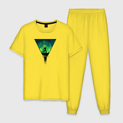 Пижама хлопковая мужская Бег в Сиянии, цвет: желтый