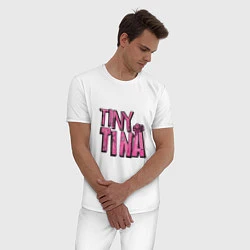 Пижама хлопковая мужская Розовый логотип Крошки Тины с динамитом, цвет: белый — фото 2