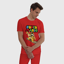 Пижама хлопковая мужская Bowser Super Mario Nintendo, цвет: красный — фото 2