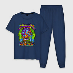 Пижама хлопковая мужская Metallica Playbill Columbus Витраж, цвет: тёмно-синий