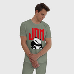 Пижама хлопковая мужская JDM Panda Japan Симпатяга, цвет: авокадо — фото 2