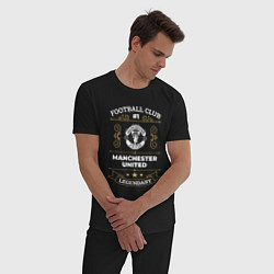 Пижама хлопковая мужская Manchester United FC 1, цвет: черный — фото 2