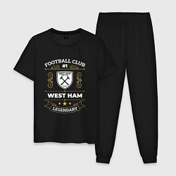 Пижама хлопковая мужская West Ham FC 1, цвет: черный