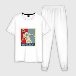 Пижама хлопковая мужская Madrid - Benzema, цвет: белый