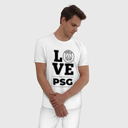 Пижама хлопковая мужская PSG Love Классика, цвет: белый — фото 2