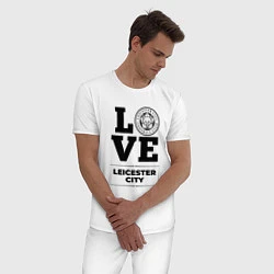 Пижама хлопковая мужская Leicester City Love Классика, цвет: белый — фото 2