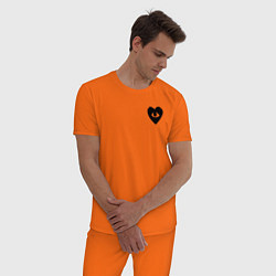 Пижама хлопковая мужская Obladaet сердце глаз цвета оранжевый — фото 2