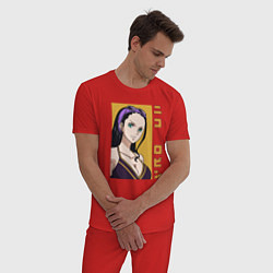 Пижама хлопковая мужская Очаровательная Робин, цвет: красный — фото 2