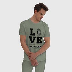 Пижама хлопковая мужская AC Milan Love Классика, цвет: авокадо — фото 2