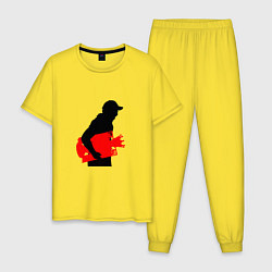 Пижама хлопковая мужская Klopp - Winner, цвет: желтый
