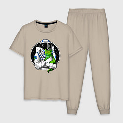 Мужская пижама Космонавт с инопланетным котом