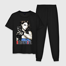 Пижама хлопковая мужская Jill RE3, цвет: черный