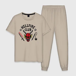 Пижама хлопковая мужская Hellfire Club Stranger Things 4, цвет: миндальный