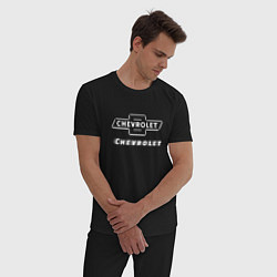 Пижама хлопковая мужская CHEVROLET Chevrolet, цвет: черный — фото 2