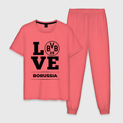 Пижама хлопковая мужская Borussia Love Классика, цвет: коралловый
