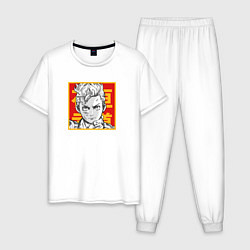 Пижама хлопковая мужская Такэмити Ханагаки арт, цвет: белый
