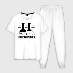 Пижама хлопковая мужская CHEMISTRY химия, цвет: белый