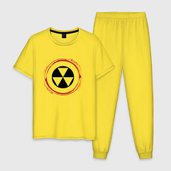 Мужская пижама Символ радиации Fallout и красная краска вокруг