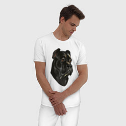 Пижама хлопковая мужская Портрет Кане-корсо, цвет: белый — фото 2