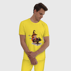 Пижама хлопковая мужская THE MAGIC BOOK, цвет: желтый — фото 2