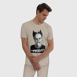 Пижама хлопковая мужская The Prodigy - firestarter, цвет: миндальный — фото 2