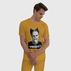 Пижама хлопковая мужская The Prodigy - firestarter, цвет: горчичный — фото 2
