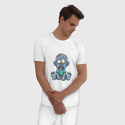Пижама хлопковая мужская Baby Zombie, цвет: белый — фото 2