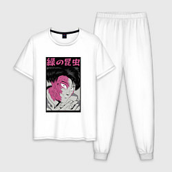 Пижама хлопковая мужская Японский аниме монстр Гуль Japan Anime Ghoul, цвет: белый