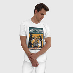 Пижама хлопковая мужская Ayers Cherry Pectoral Poster Винтажная реклама, цвет: белый — фото 2