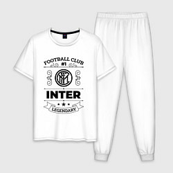 Пижама хлопковая мужская Inter: Football Club Number 1 Legendary, цвет: белый