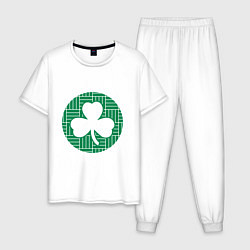 Пижама хлопковая мужская Green Celtics, цвет: белый