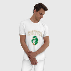 Пижама хлопковая мужская NBA Celtics, цвет: белый — фото 2