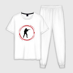 Мужская пижама Символ Counter Strike и красная краска вокруг