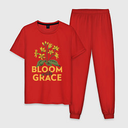 Пижама хлопковая мужская Bloom with grace, цвет: красный