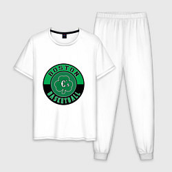 Пижама хлопковая мужская Boston Basketball, цвет: белый