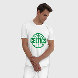 Пижама хлопковая мужская Celtics Baller, цвет: белый — фото 2