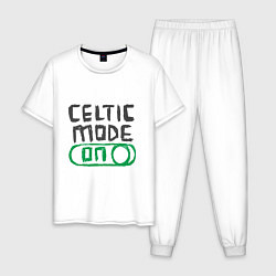 Пижама хлопковая мужская Celtic Mode On, цвет: белый