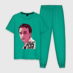 Пижама хлопковая мужская Fight club - Edward Norton, цвет: зеленый