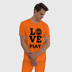 Пижама хлопковая мужская Fiat Love Classic, цвет: оранжевый — фото 2