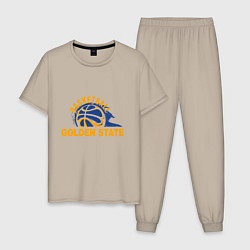 Пижама хлопковая мужская Golden State Basketball, цвет: миндальный