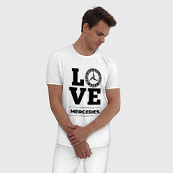 Пижама хлопковая мужская Merсedes Love Classic, цвет: белый — фото 2