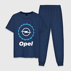 Пижама хлопковая мужская Opel в стиле Top Gear, цвет: тёмно-синий
