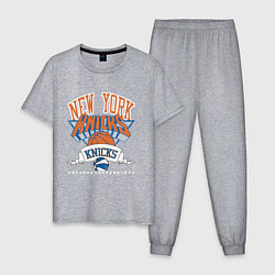 Пижама хлопковая мужская NEW YORK KNIKS NBA, цвет: меланж