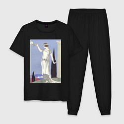 Пижама хлопковая мужская Robe du Soir, de Worth Муза, цвет: черный
