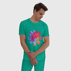 Пижама хлопковая мужская RHCP Color, цвет: зеленый — фото 2