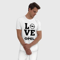 Пижама хлопковая мужская Opel Love Classic, цвет: белый — фото 2